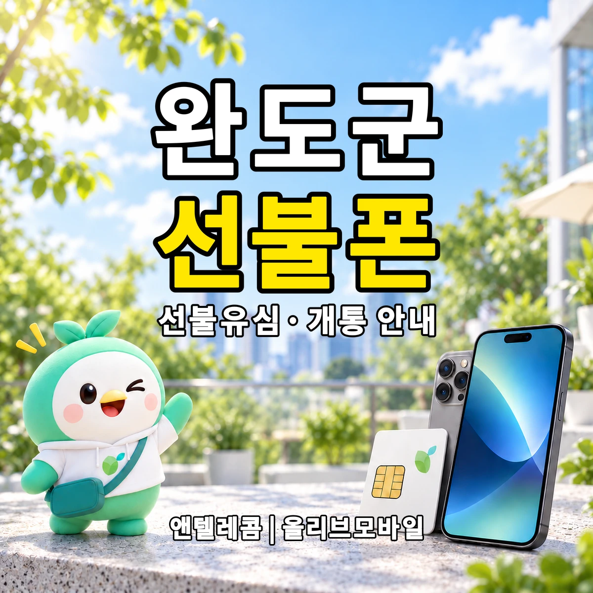 전남광주통합특별시 완도군 선불폰·선불유심 개통 안내 이미지